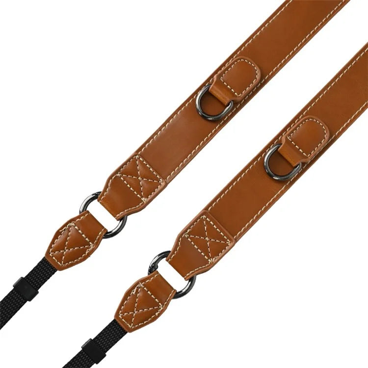 PU Leather Camera Carrying Strap SLR Camera Neck Shoulder Strap + Small Bag