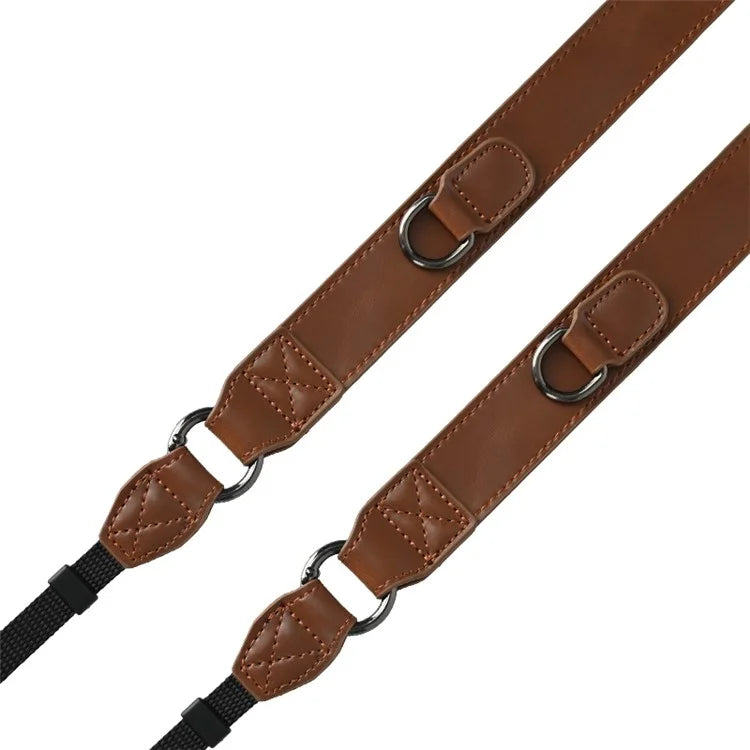 PU Leather Camera Carrying Strap SLR Camera Neck Shoulder Strap + Small Bag