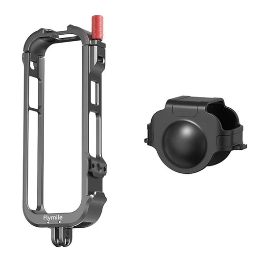 FLYMILE For Insta360 X4 Camera Cage Metal Protective Frame Expansion Bracket with Lens Cover