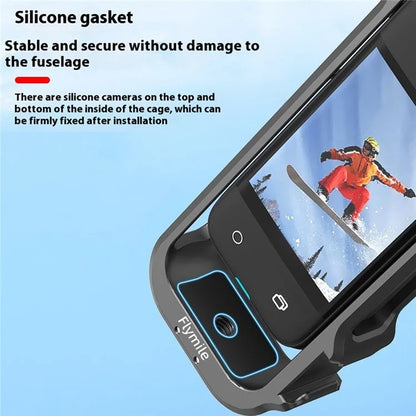 FLYMILE For Insta360 X4 Camera Cage Metal Protective Frame Expansion Bracket with Lens Cover