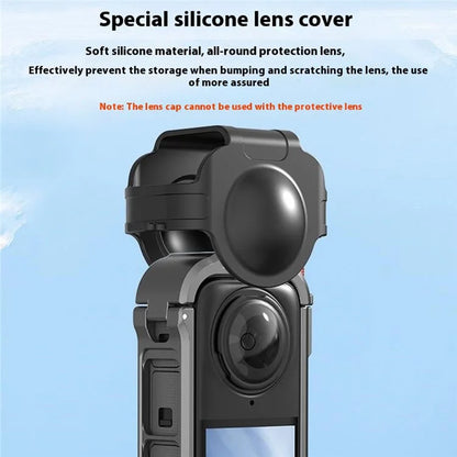 FLYMILE For Insta360 X4 Camera Cage Metal Protective Frame Expansion Bracket with Lens Cover