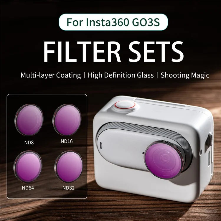 STARTRC 1144956 For Insta360 GO 3S ND8+ND16+ND32+ND64 Optical Glass Lens Filter Camera Accessories