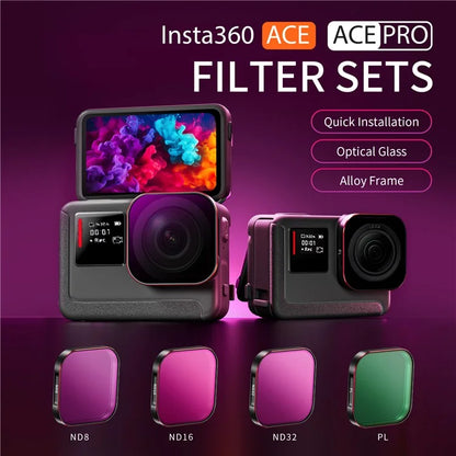 STARTRC 1144406 For Insta360 Ace / Ace Pro ND8+ND16+ND32+PL Optical Glass Lens Filter Action Camera Accessories
