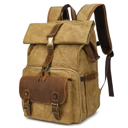 K-822 Waterproof Camera Bag Hiking Camping Canvas Rucksack Laptop Bag Travel Backpack