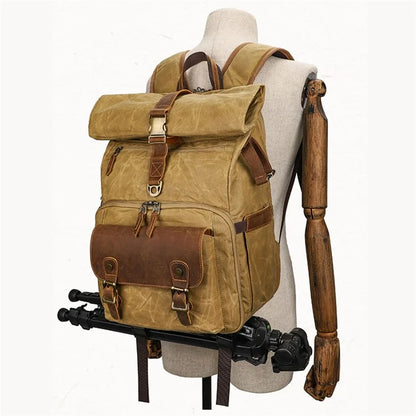 K-822 Waterproof Camera Bag Hiking Camping Canvas Rucksack Laptop Bag Travel Backpack
