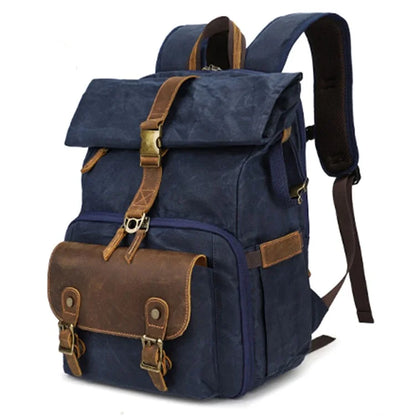 K-822 Waterproof Camera Bag Hiking Camping Canvas Rucksack Laptop Bag Travel Backpack
