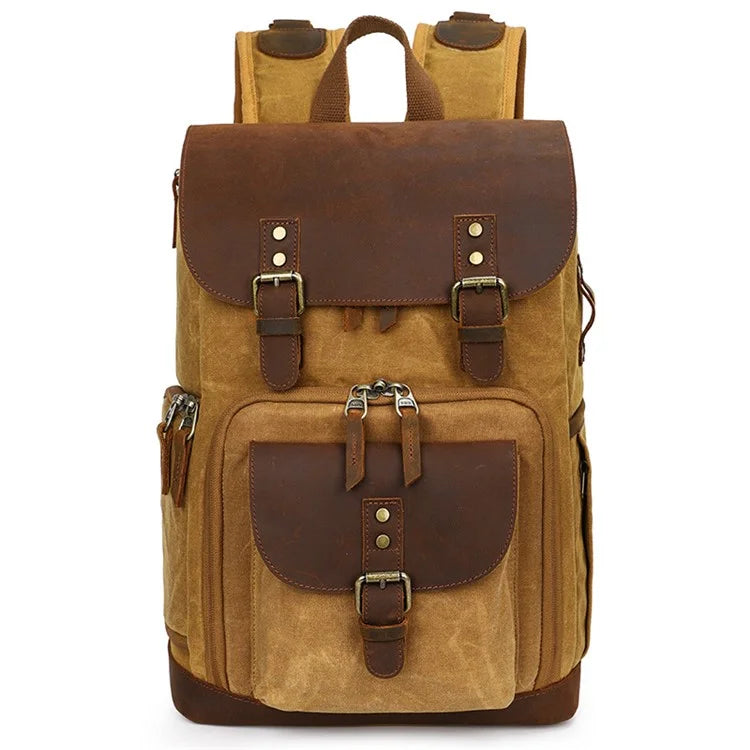 K-86 Canvas Rucksack Waterproof Camera Bag Hiking Camping Travel Backpack