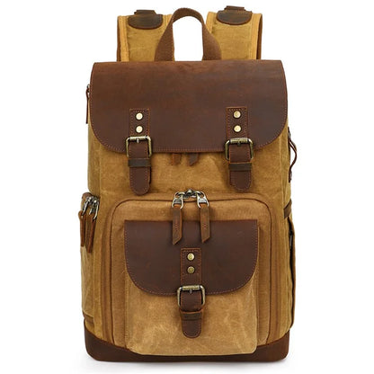 K-86 Canvas Rucksack Waterproof Camera Bag Hiking Camping Travel Backpack