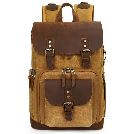 K-86 Canvas Rucksack Waterproof Camera Bag Hiking Camping Travel Backpack