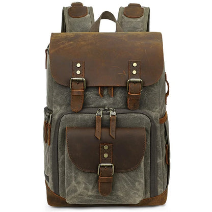 K-86 Canvas Rucksack Waterproof Camera Bag Hiking Camping Travel Backpack