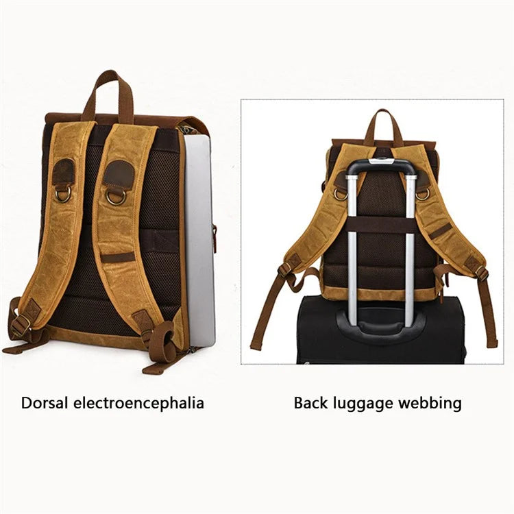 K-86 Canvas Rucksack Waterproof Camera Bag Hiking Camping Travel Backpack