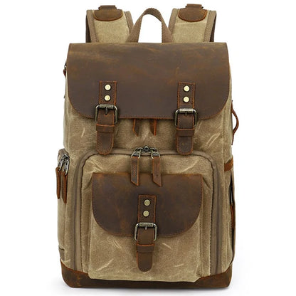 K-86 Canvas Rucksack Waterproof Camera Bag Hiking Camping Travel Backpack