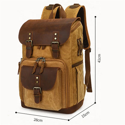 K-86 Canvas Rucksack Waterproof Camera Bag Hiking Camping Travel Backpack