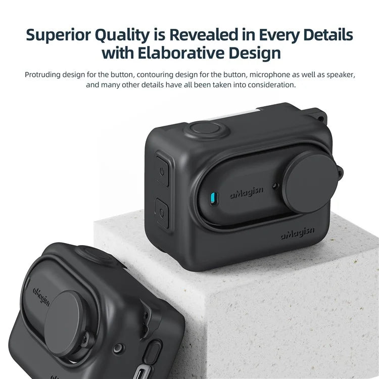 AMAGISN Silicone Protective Case for Insta360 GO 3 Action Camera Shockproof Cover