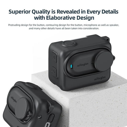 AMAGISN Silicone Protective Case for Insta360 GO 3 Action Camera Shockproof Cover