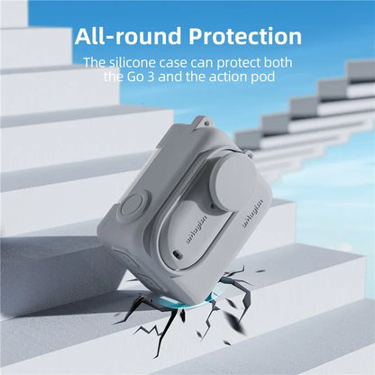 AMAGISN Silicone Protective Case for Insta360 GO 3 Action Camera Shockproof Cover