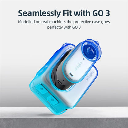 AMAGISN Silicone Protective Case for Insta360 GO 3 Action Camera Shockproof Cover