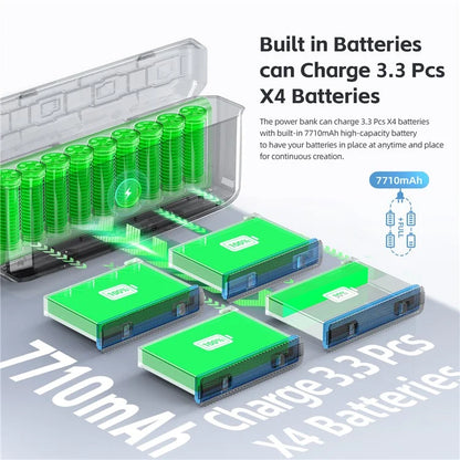 AMAGISN 7710mAh Fast Charging Power Bank for Insta360 X4 Camera Battery Charger Accessory