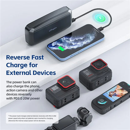 AMAGISN Fast Charging Power Bank for Insta360 Ace Pro / Ace Camera Battery Charger 7710mAh