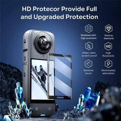 AMAGISN 2Pcs Screen Protector for Insta360 X4 , 0.25mm Ultra HD Tempered Glass Screen Film