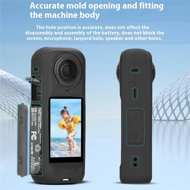 FLYMILE For Insta360 X4 Action Camera Protection Case Anti-Scratch Silicone Cover