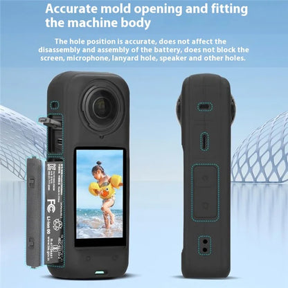 FLYMILE For Insta360 X4 Action Camera Protection Case Anti-Scratch Silicone Cover