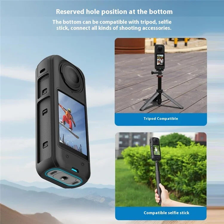 FLYMILE For Insta360 X4 Action Camera Protection Case Anti-Scratch Silicone Cover