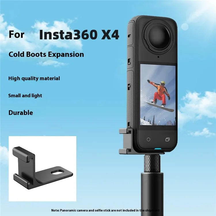 FLYMILE For Insta360 X4 / X3 / ONE X2 Cold Shoe Mount Adapter Camera Expansion Bracket
