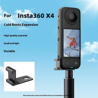 FLYMILE For Insta360 X4 / X3 / ONE X2 Cold Shoe Mount Adapter Camera Expansion Bracket