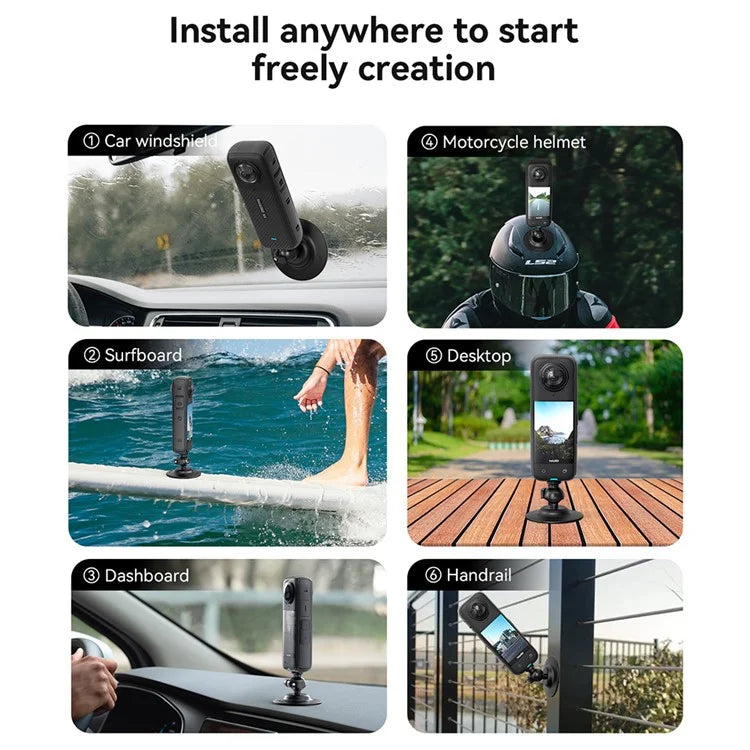 AMAGISN For DJI / GoPro / Insta360 Sports Camera Joint Ball Flexible Mount Adhesive Base