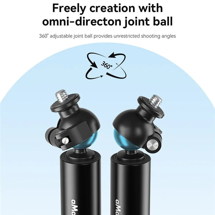 AMAGISN For DJI / GoPro / Insta360 Sports Camera Selfie Stick Ball Head Extension Rod