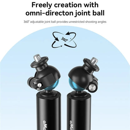 AMAGISN For DJI / GoPro / Insta360 Sports Camera Selfie Stick Ball Head Extension Rod