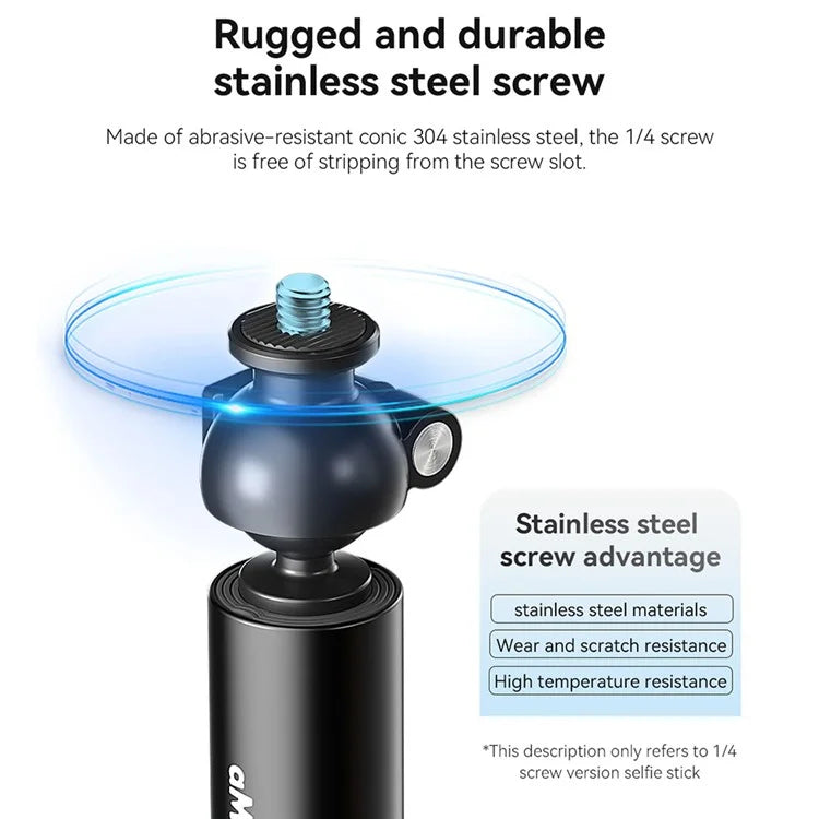 AMAGISN For DJI / GoPro / Insta360 Sports Camera Selfie Stick Ball Head Extension Rod