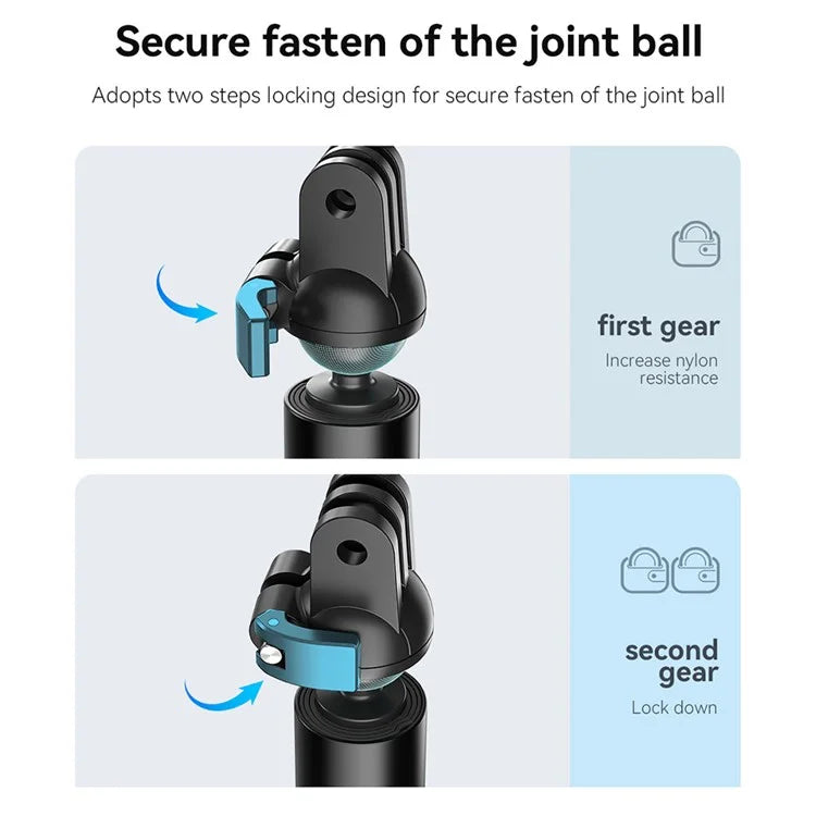 AMAGISN For DJI / GoPro / Insta360 Sports Camera Selfie Stick Ball Head Extension Rod