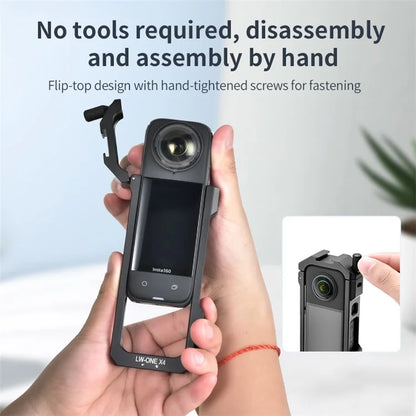 YELANGU LW-ONE X4 For Insta360 X4 Camera Cage Aluminum Alloy Protective Frame Expansion Bracket