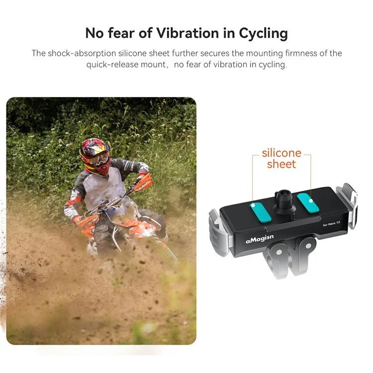 AMAGISN For GoPro Hero 13 Magnetic Metal Quick Release Mount Dual Interface Adapter Base Accessory