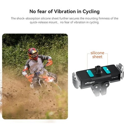 AMAGISN For GoPro Hero 13 Magnetic Metal Quick Release Mount Dual Interface Adapter Base Accessory