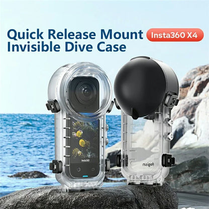 AMAGISN For Insta360 X4 Case Quick Release PC Camera 50m Underwater Diving Cover
