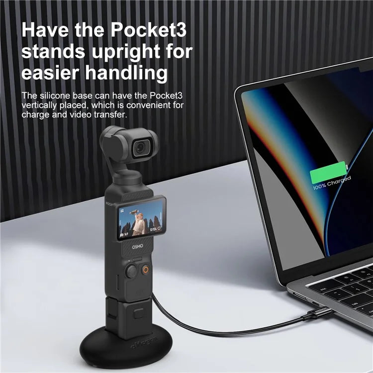 AMAGISN For DJI Osmo Pocket 3 Camera Silicone Base Desktop Mount Stand with Double-sided Adhesive