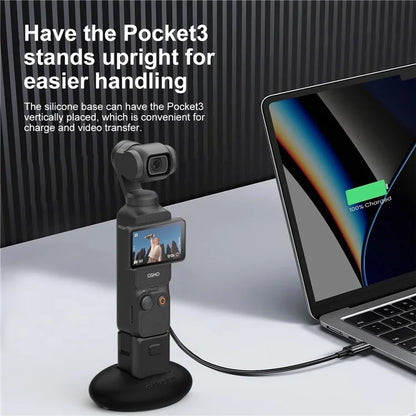 AMAGISN For DJI Osmo Pocket 3 Camera Silicone Base Desktop Mount Stand with Double-sided Adhesive