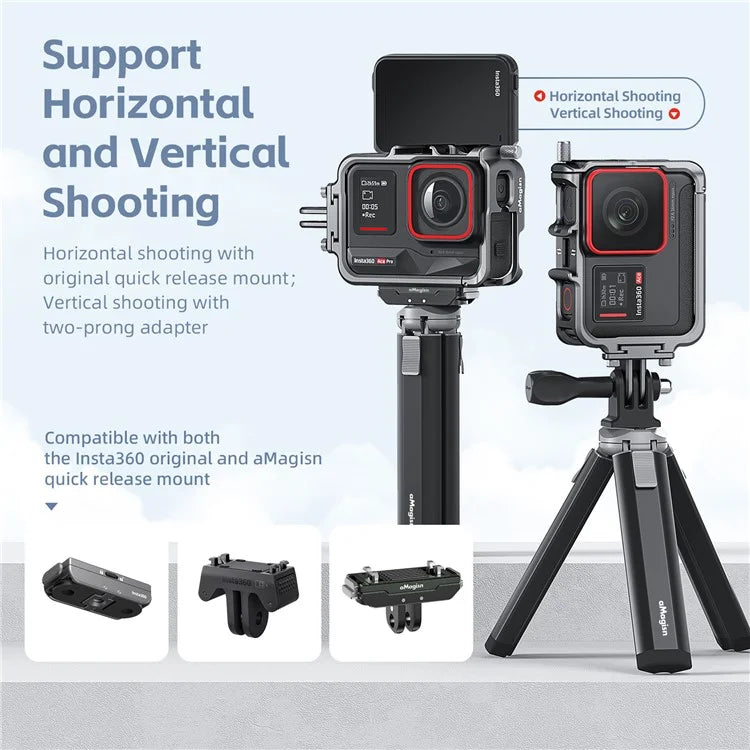 AMAGISN For Insta360 Ace Pro / Ace Aluminum Alloy Camera Cage Protection Frame Cover