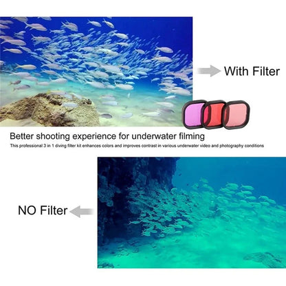 For GoPro 9 / 10 / 11 / 12 Waterproof Case Tempered Glass Film Filter Anti-fog Sheet Set