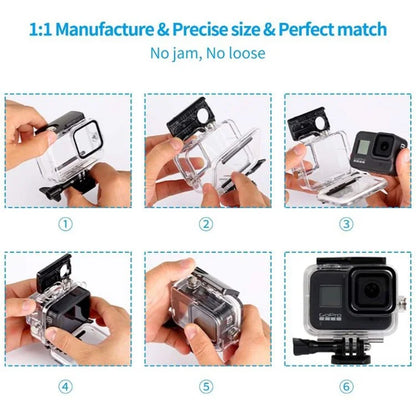 Accessories Kit for GoPro Hero 12 11 10 9 Waterproof Housing Tempered Glass Flim Filters