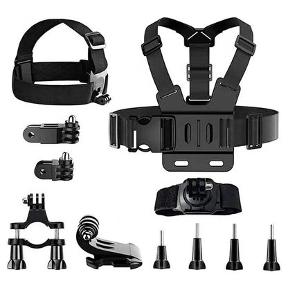 11-in-1 Universal Chest Mount Head Strap Outdoor Kit Set for Action Camera