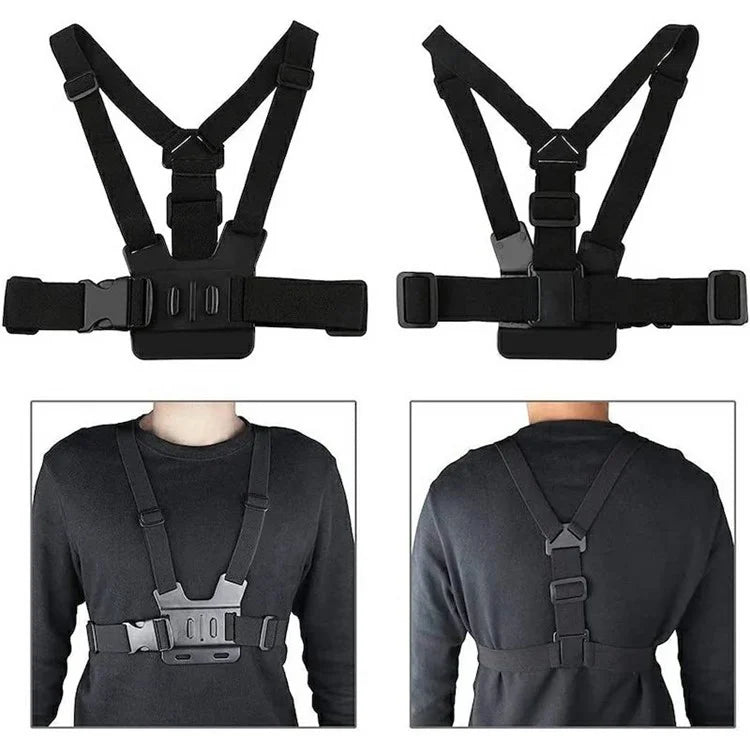 11-in-1 Universal Chest Mount Head Strap Outdoor Kit Set for Action Camera