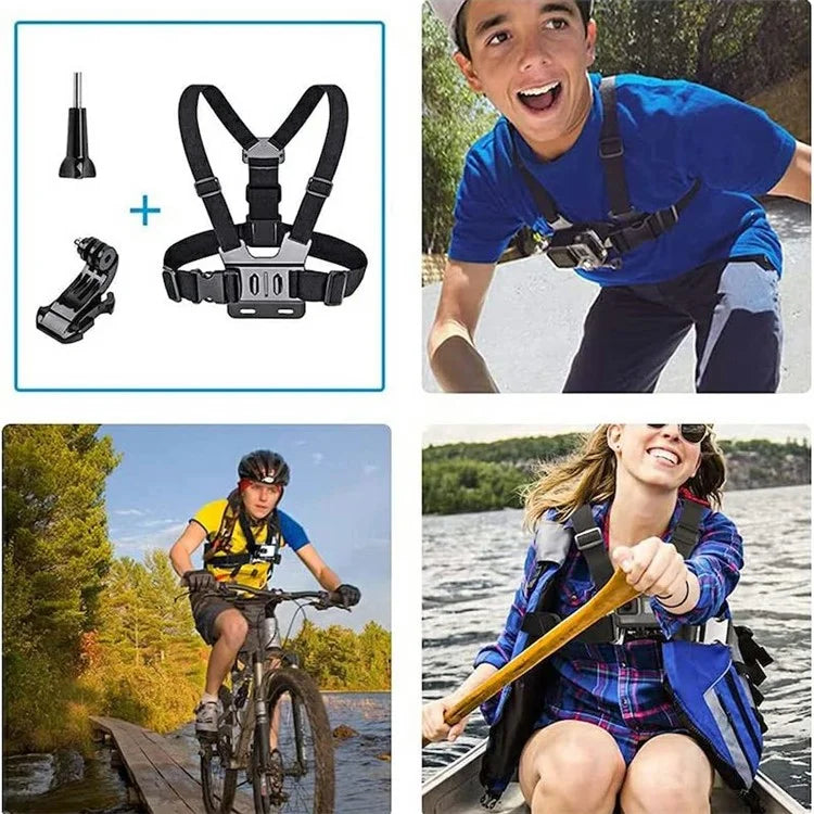 11-in-1 Universal Chest Mount Head Strap Outdoor Kit Set for Action Camera