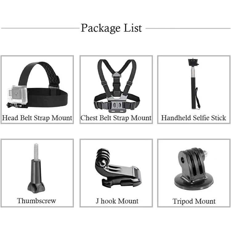 For GoPro Hero Universal Action Camera Accessories Kit 6-in-1