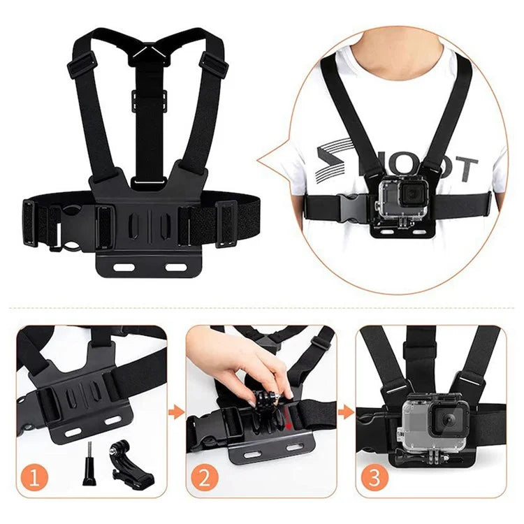 For GoPro Hero Universal Action Camera Accessories Kit 6-in-1