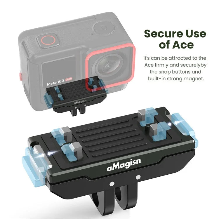 AMAGISN Metal Magnetic Quick Release Adapter for Insta360 Ace Pro / Ace Action Camera Mount