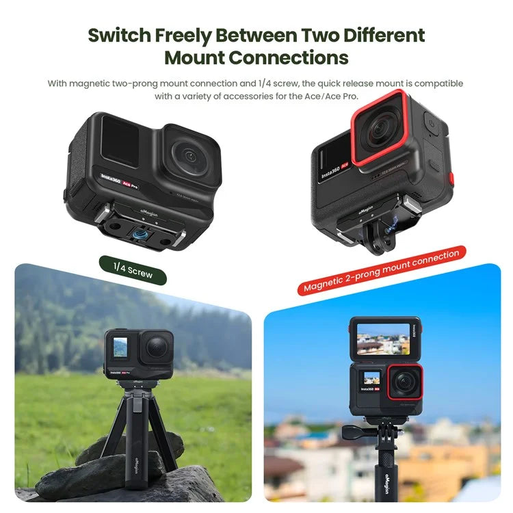 AMAGISN Metal Magnetic Quick Release Adapter for Insta360 Ace Pro / Ace Action Camera Mount